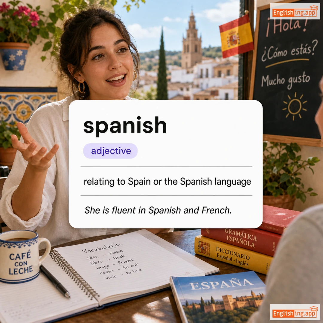 spanish definition card — visual illustration of the meaning