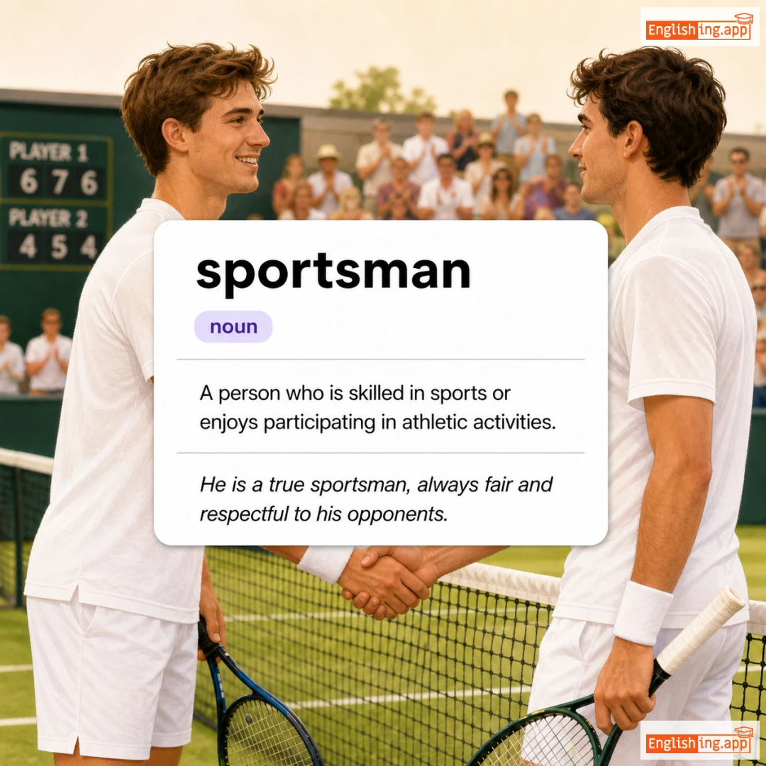 sportsman definition card — visual illustration of the meaning