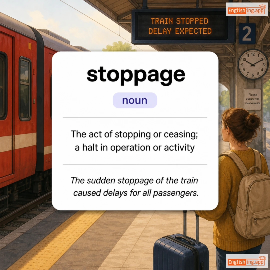 stoppage definition card — visual illustration of the meaning
