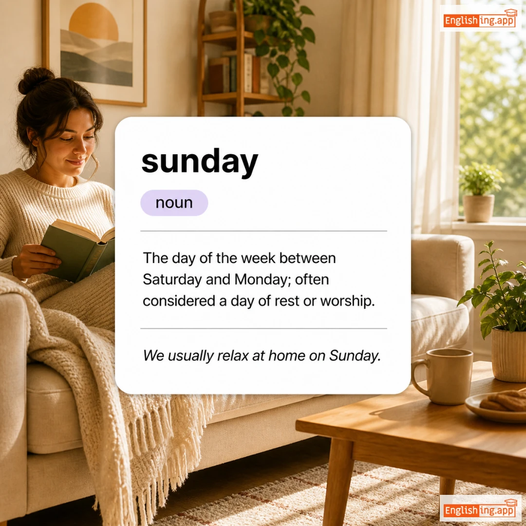 sunday definition card — visual illustration of the meaning