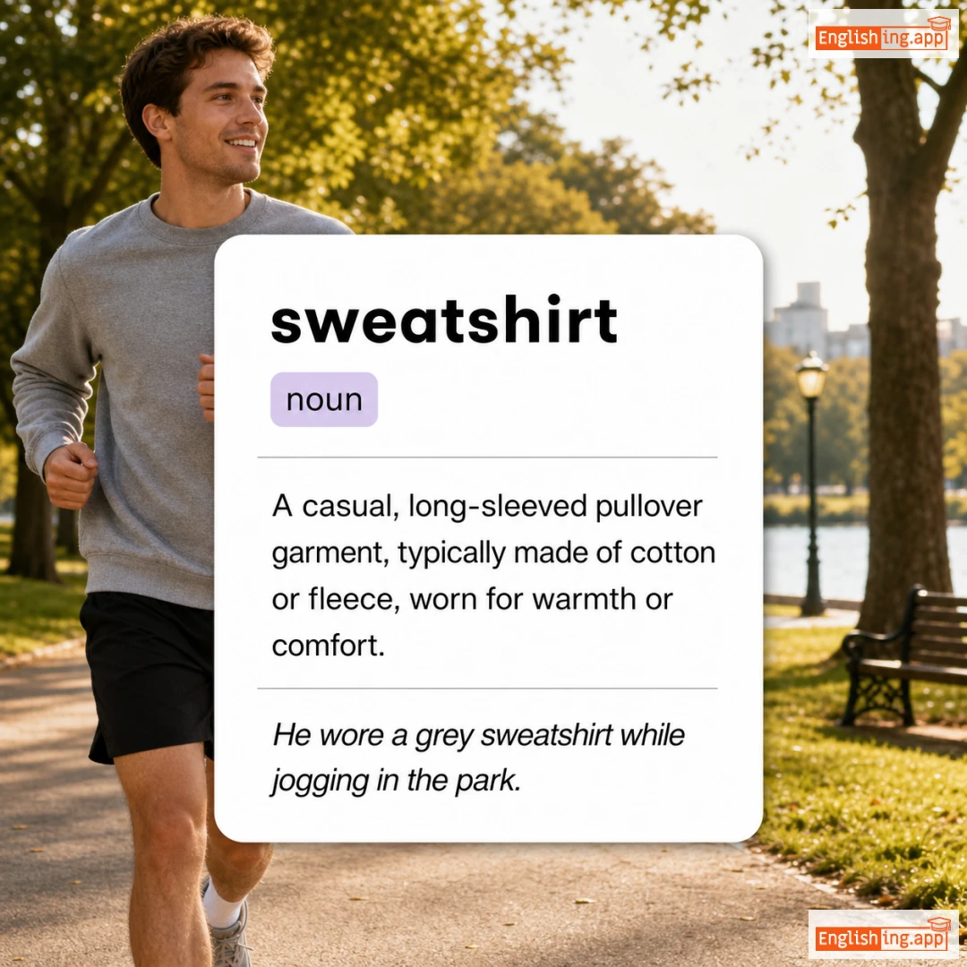 sweatshirt definition card — visual illustration of the meaning