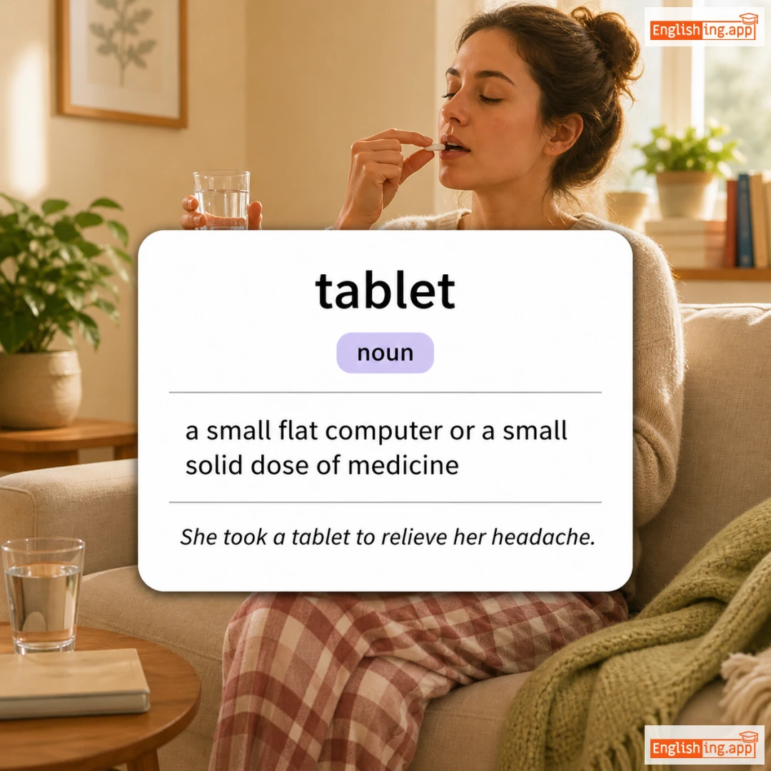 tablet definition card — visual illustration of the meaning