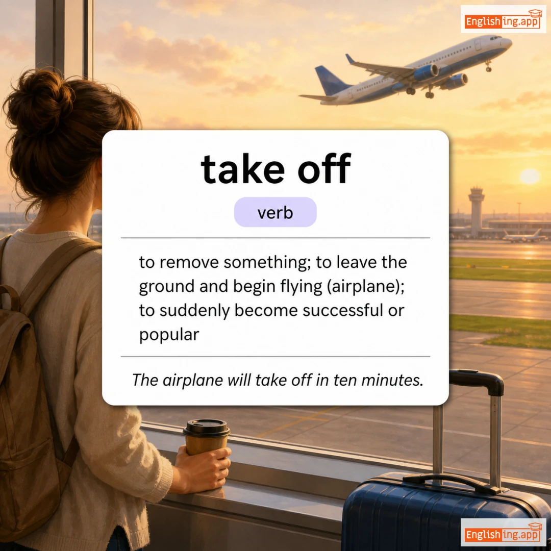 take off definition card — visual illustration of the meaning