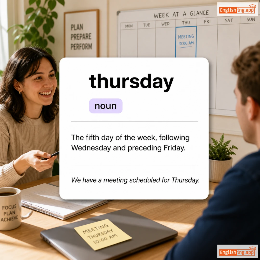 thursday definition card — visual illustration of the meaning