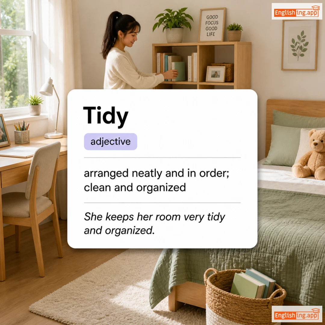 Tidy definition card — visual illustration of the meaning