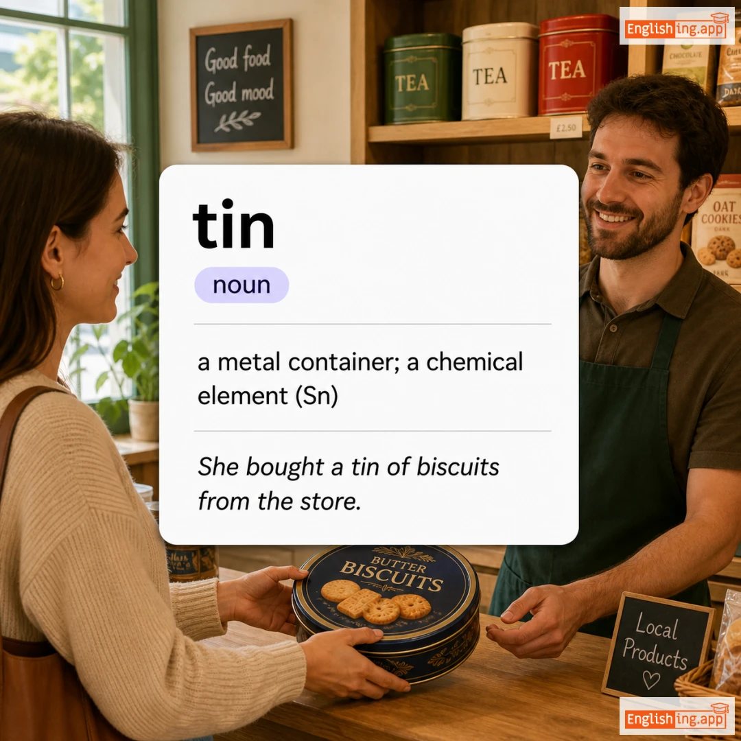tin definition card — visual illustration of the meaning