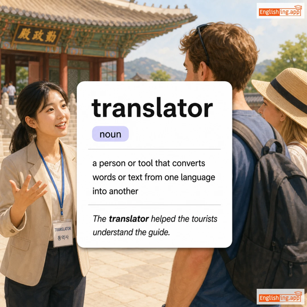 translator definition card — visual illustration of the meaning