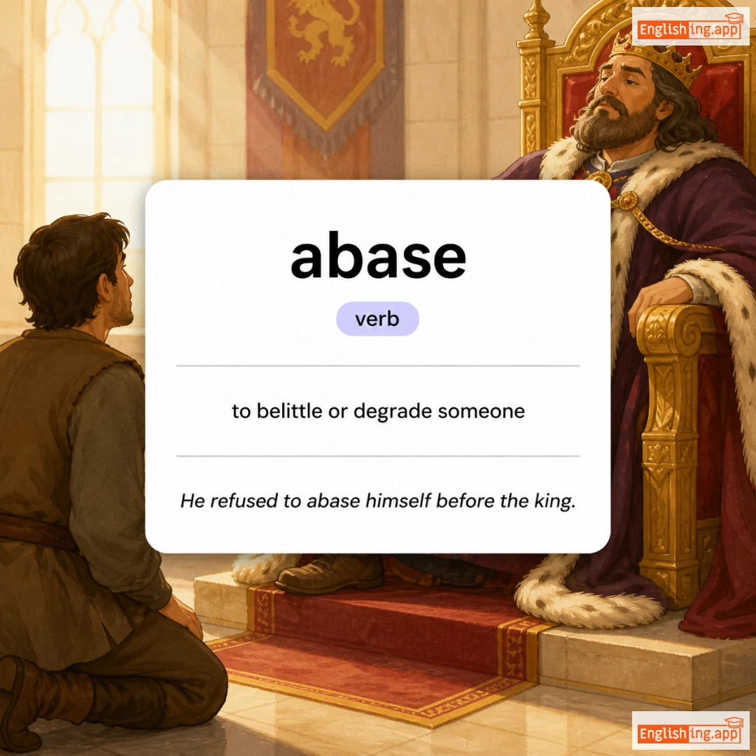 abase definition card — visual illustration of the meaning