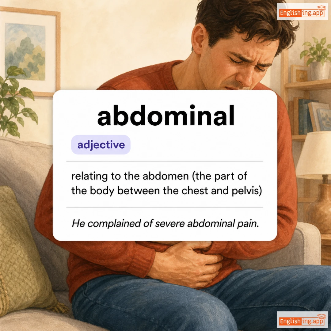 abdominal definition card — visual illustration of the meaning