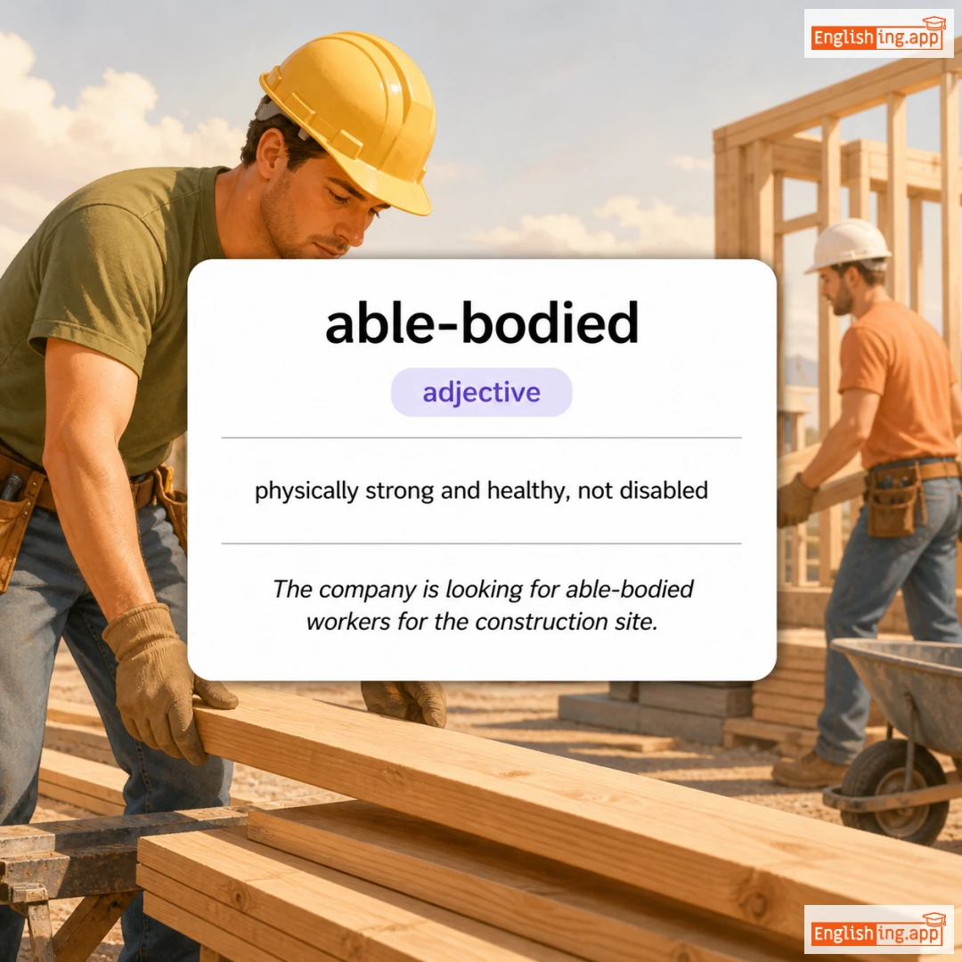 able-bodied definition card — visual illustration of the meaning