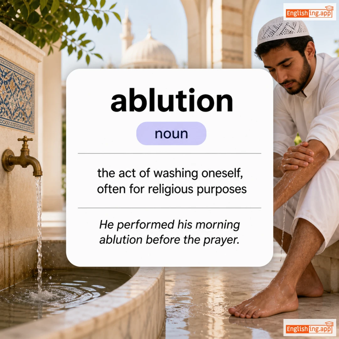 ablution definition card — visual illustration of the meaning