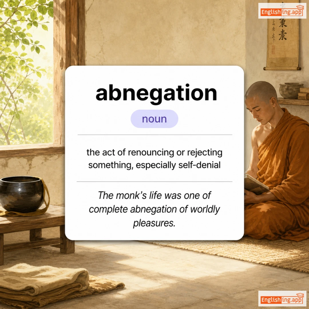 abnegation definition card — visual illustration of the meaning