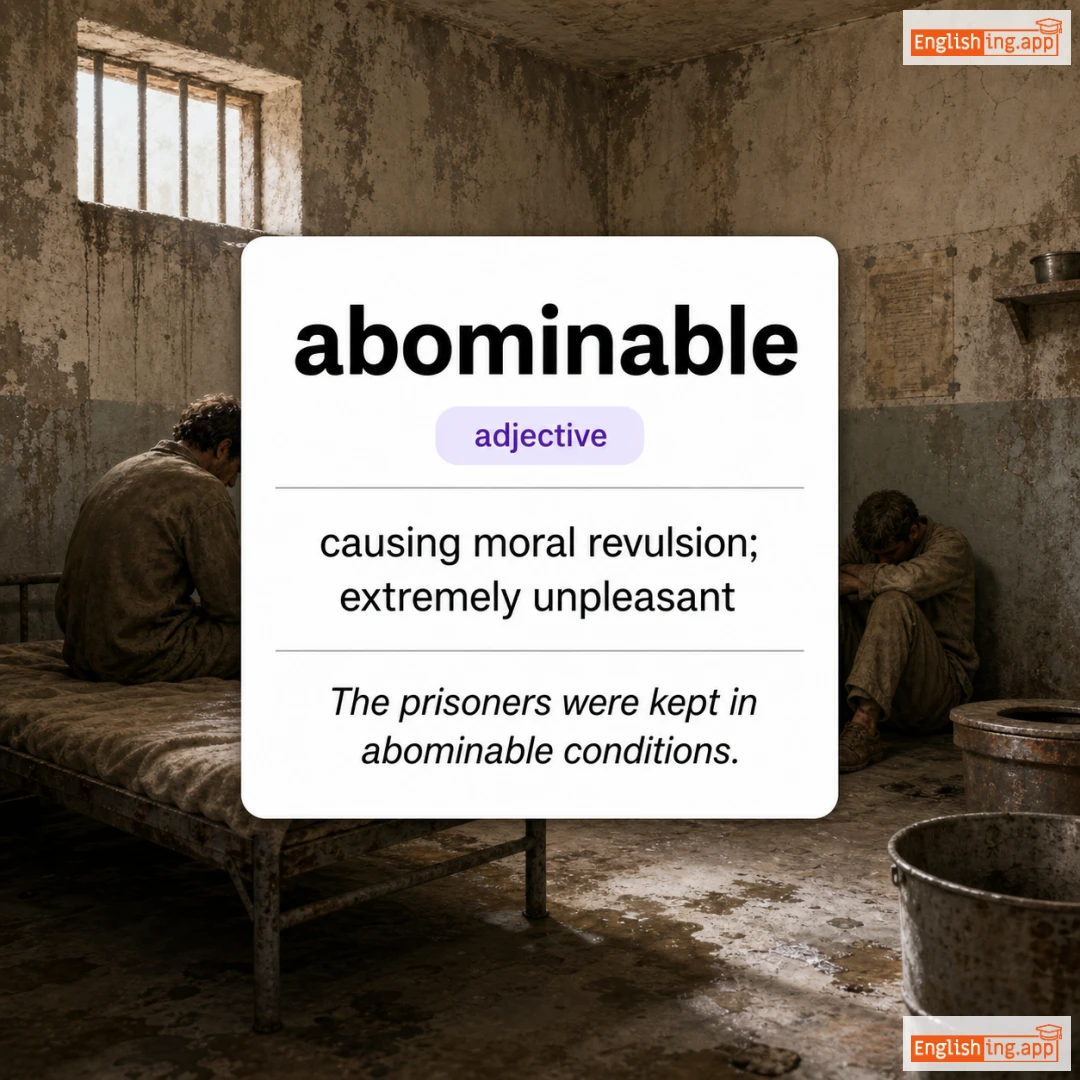 abominable definition card — visual illustration of the meaning