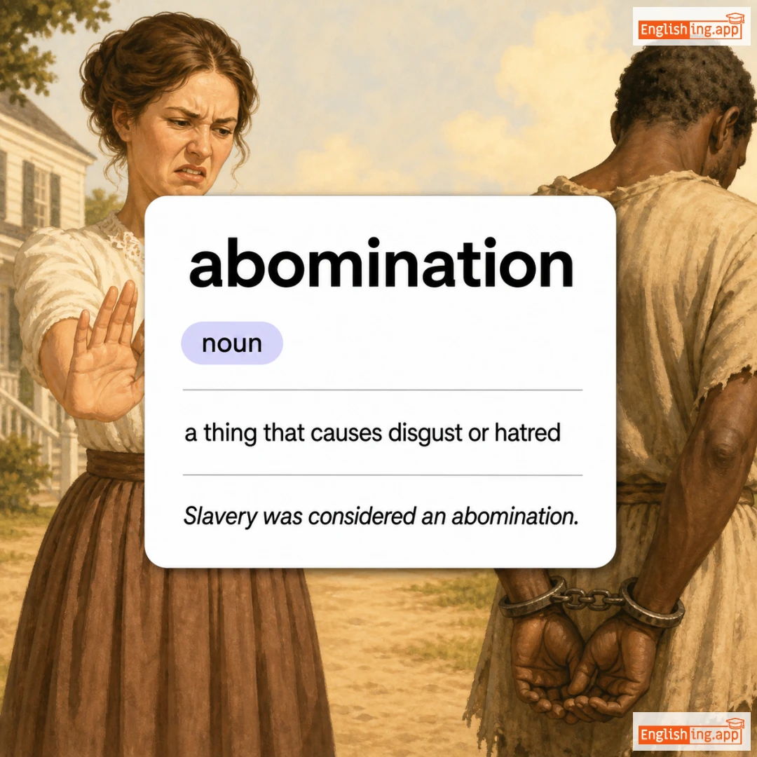 abomination definition card — visual illustration of the meaning