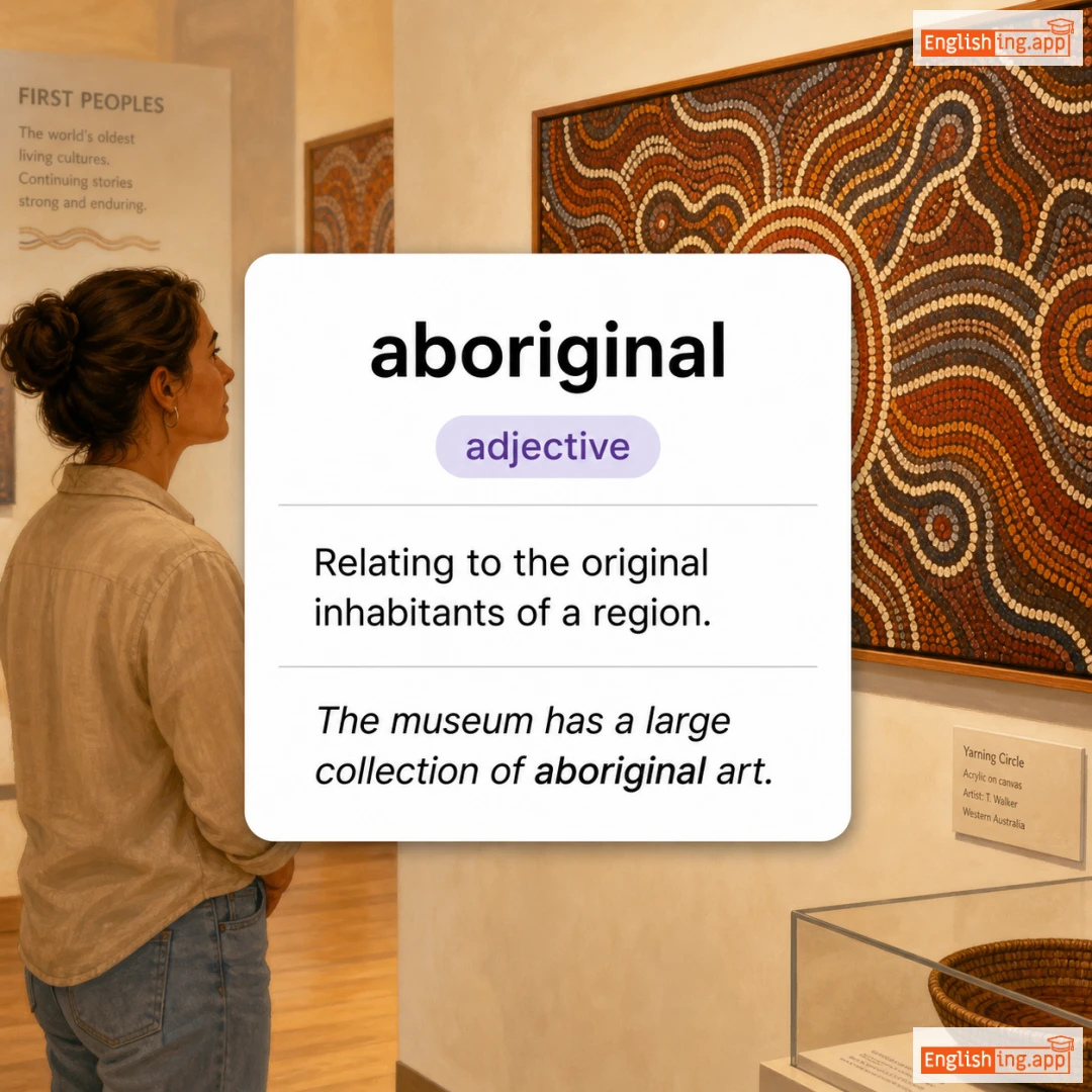 aboriginal definition card — visual illustration of the meaning