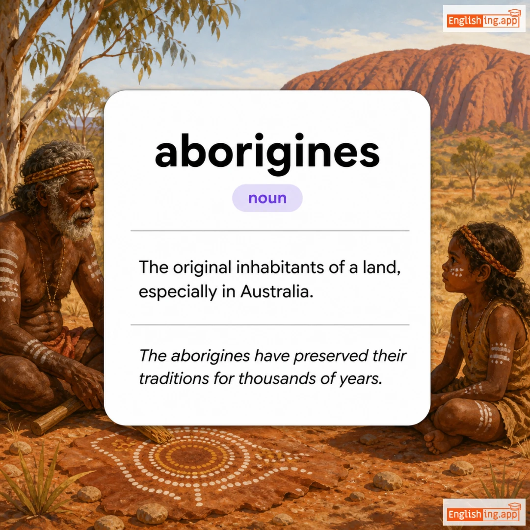 aborigines definition card — visual illustration of the meaning