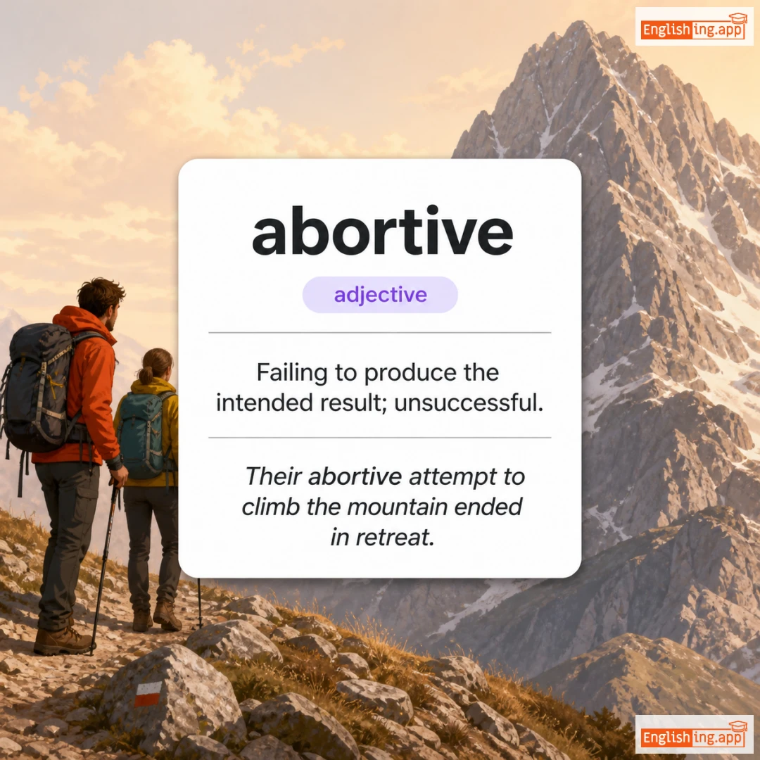 abortive definition card — visual illustration of the meaning