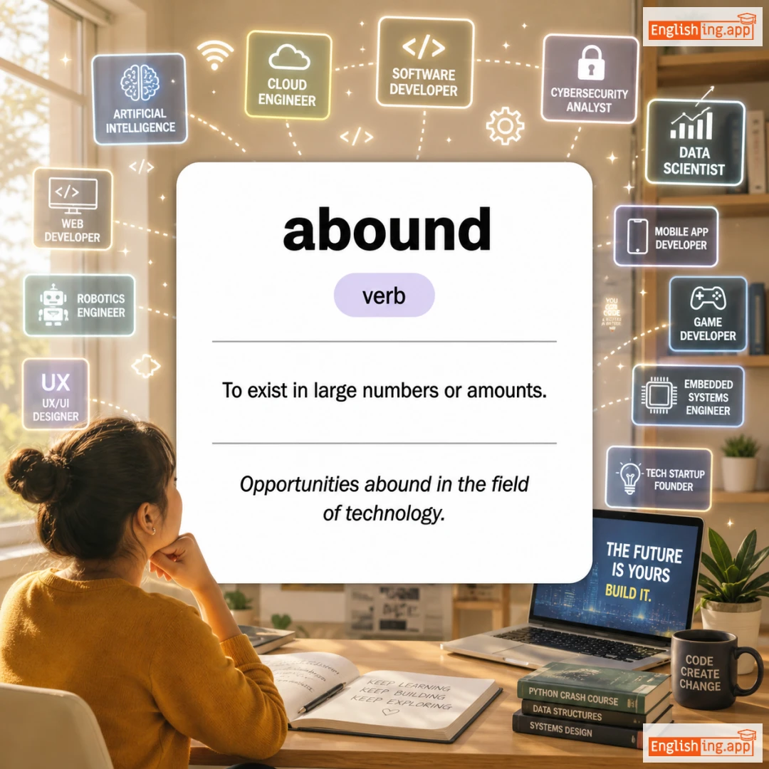 abound definition card — visual illustration of the meaning
