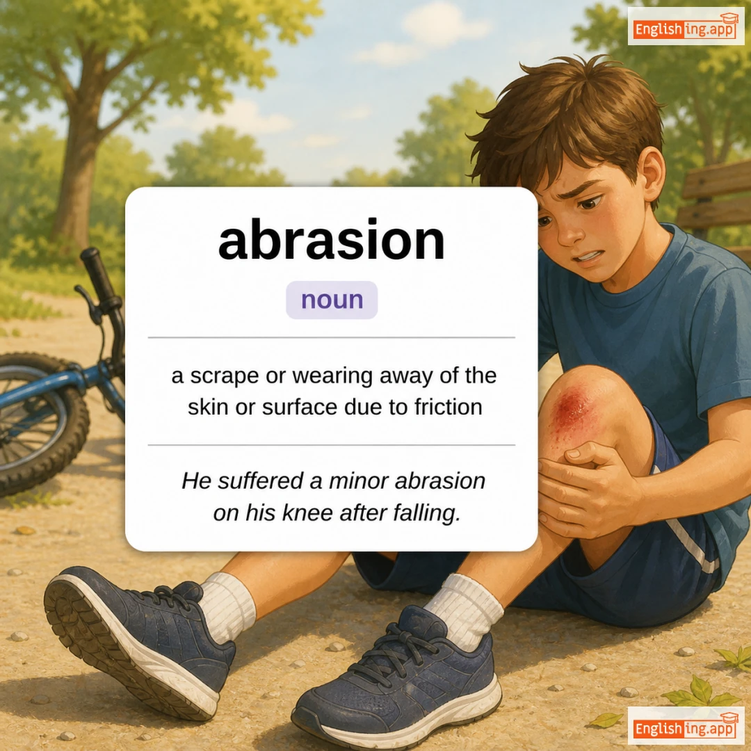 abrasion definition card — visual illustration of the meaning