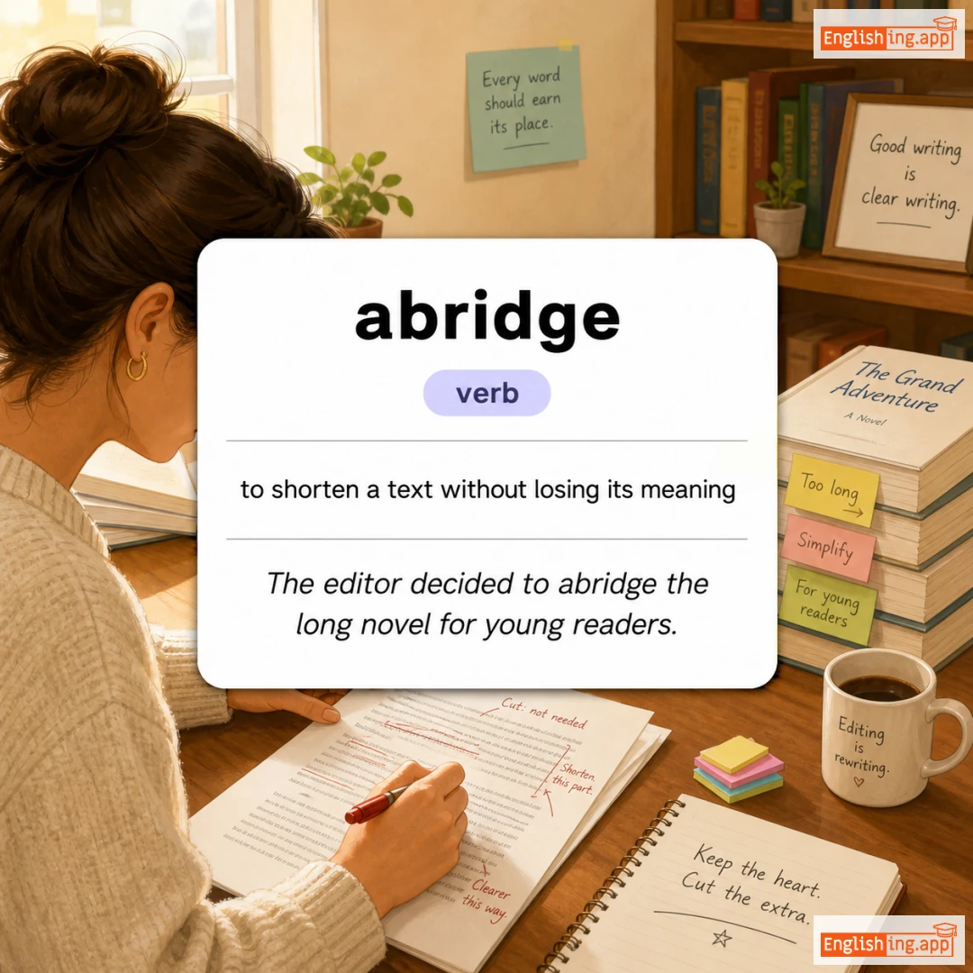 abridge definition card — visual illustration of the meaning