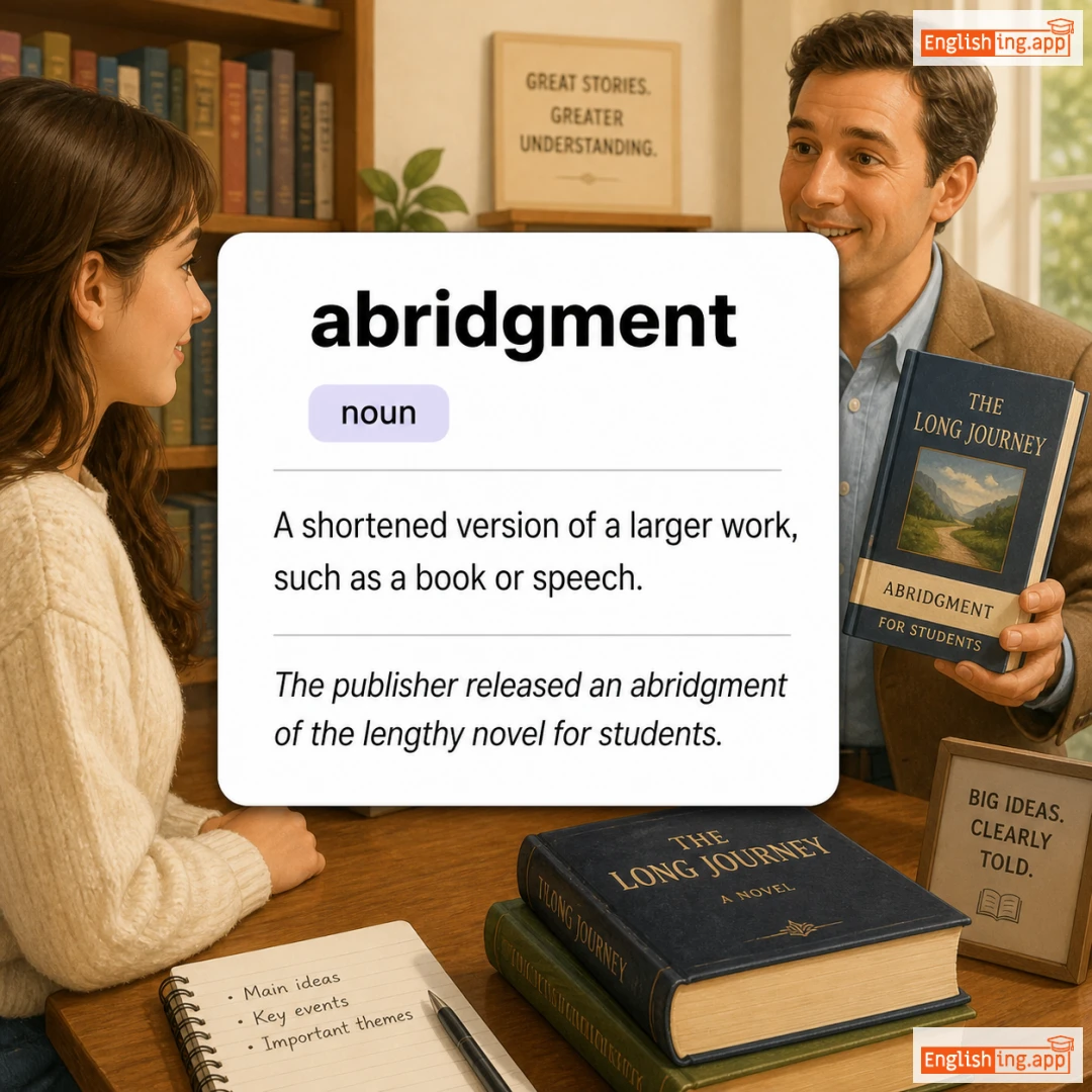 abridgment definition card — visual illustration of the meaning