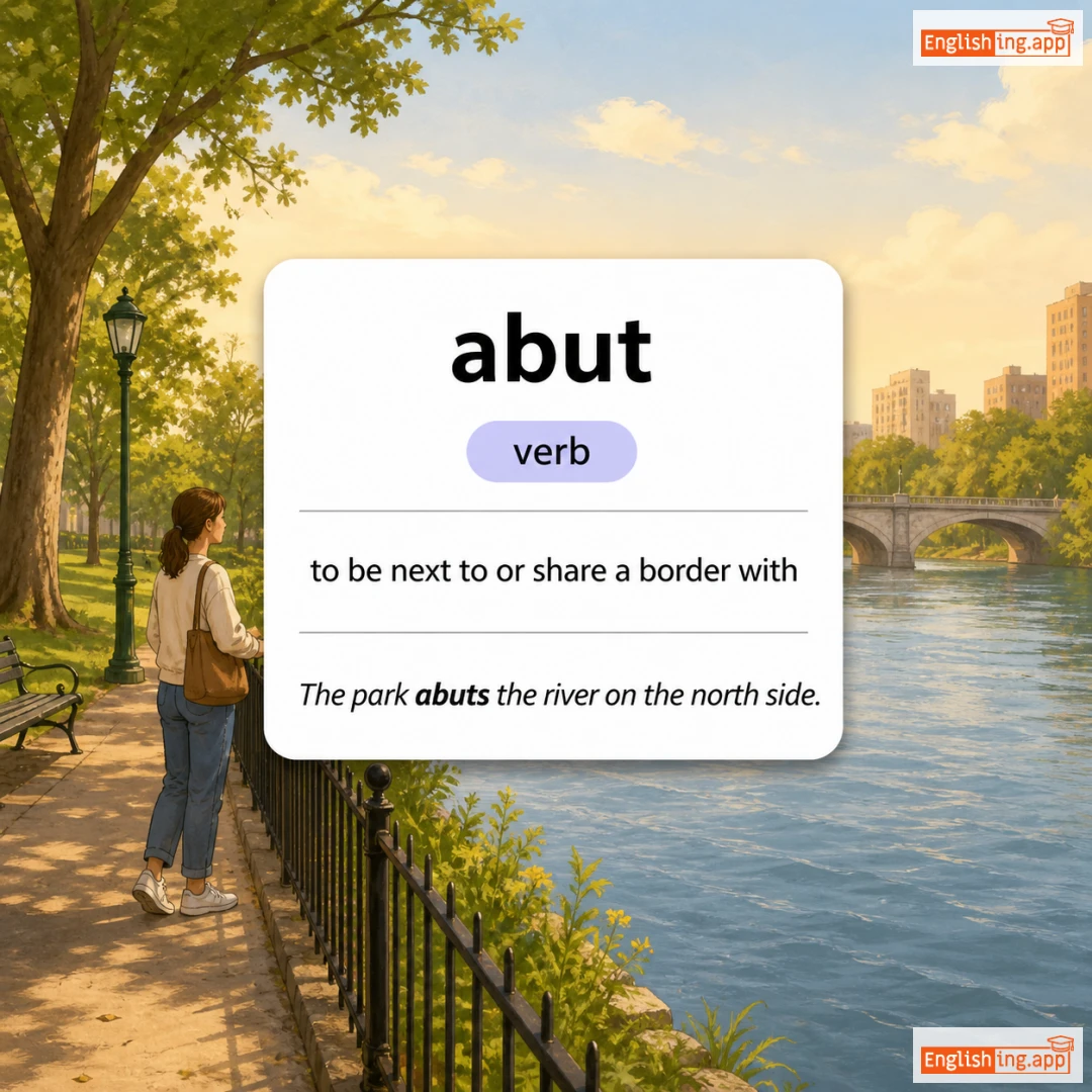 abut definition card — visual illustration of the meaning