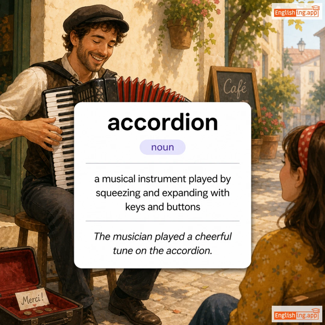 accordion definition card — visual illustration of the meaning
