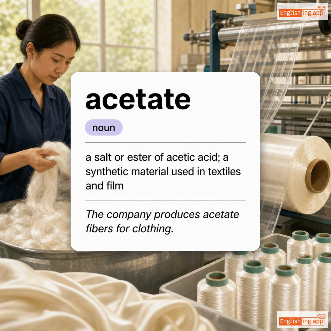 acetate definition card — visual illustration of the meaning