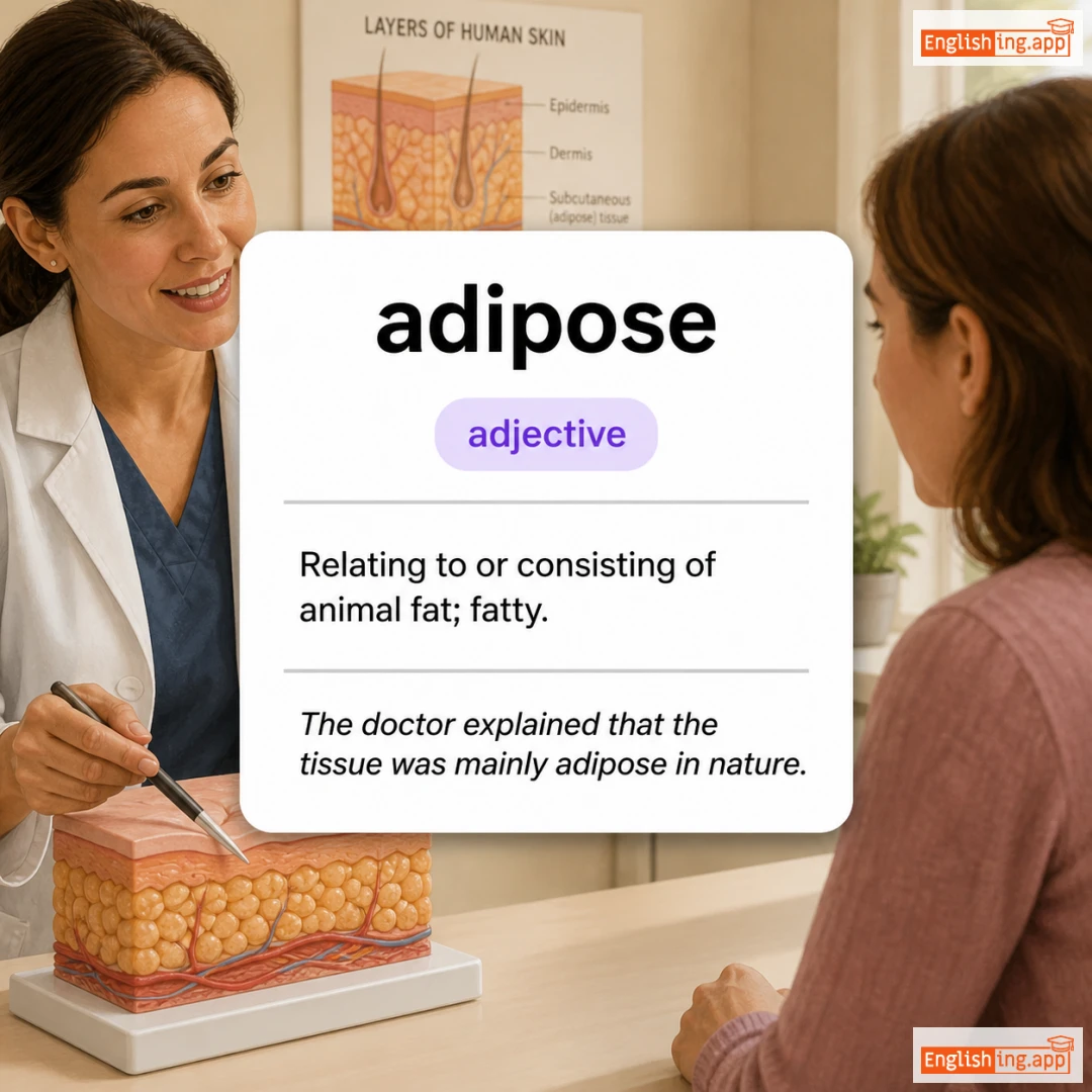 adipose definition card — visual illustration of the meaning