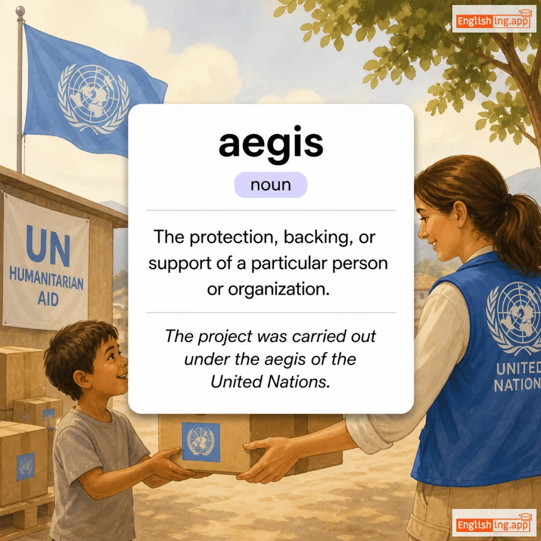 aegis definition card — visual illustration of the meaning