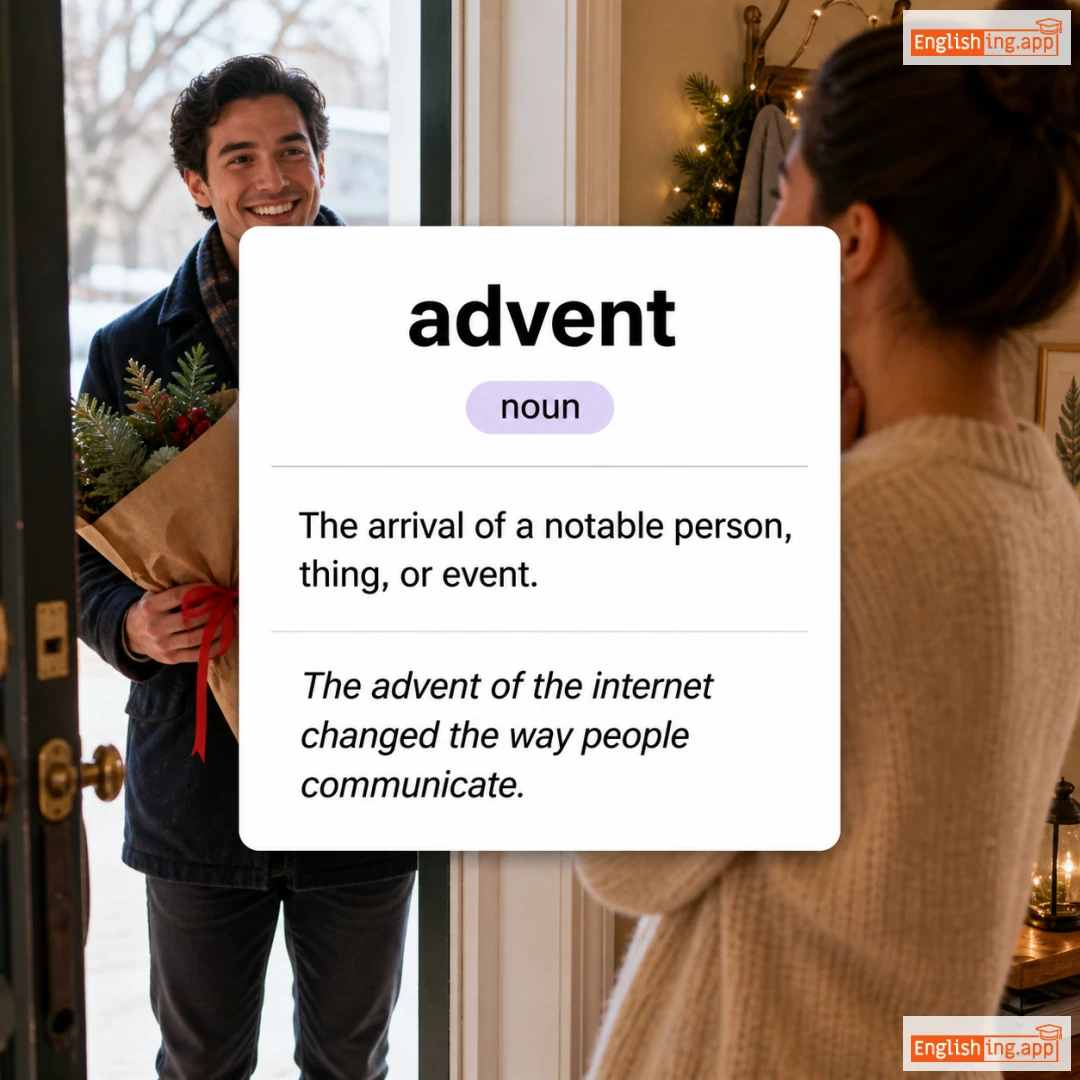 advent definition card — visual illustration of the meaning