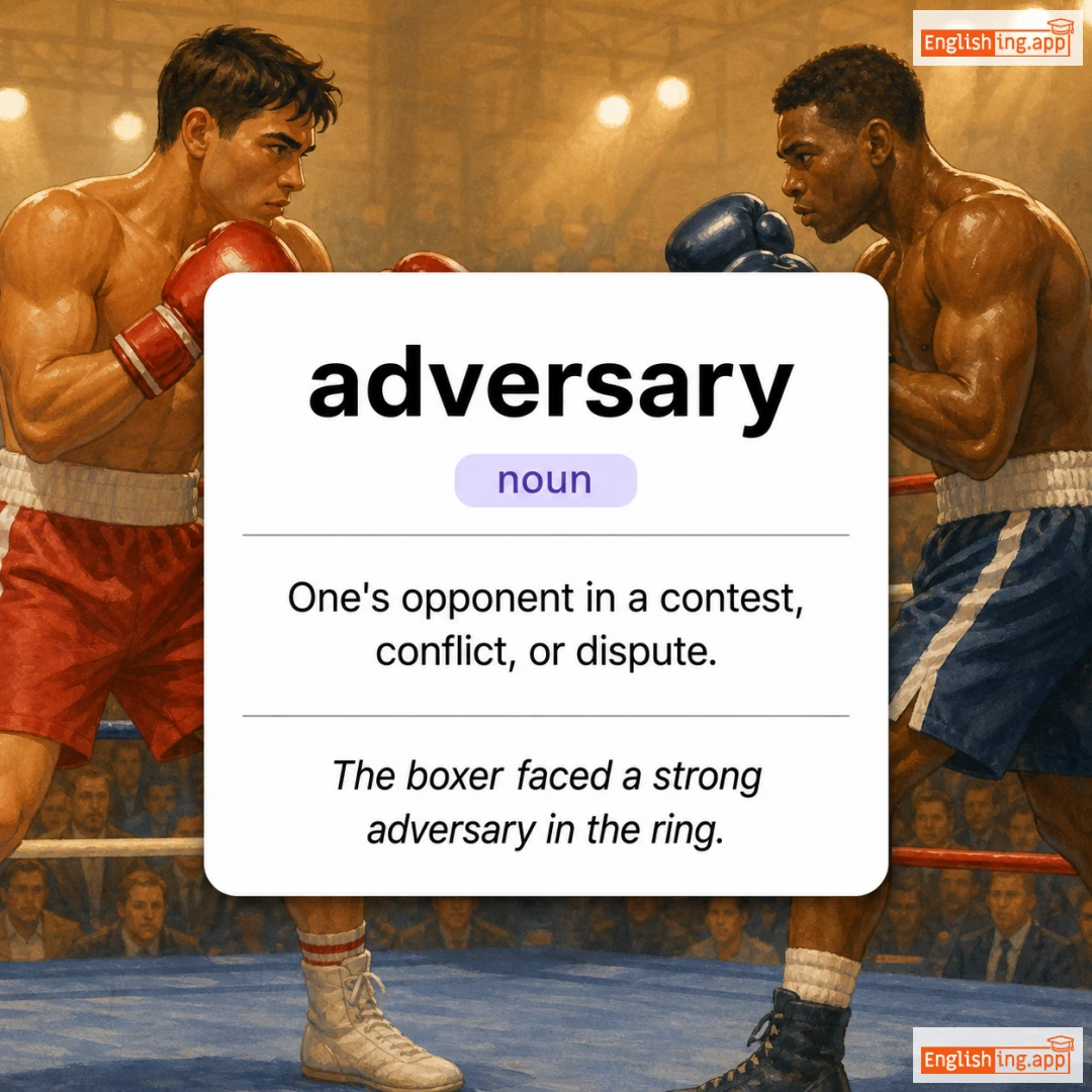 adversary definition card — visual illustration of the meaning