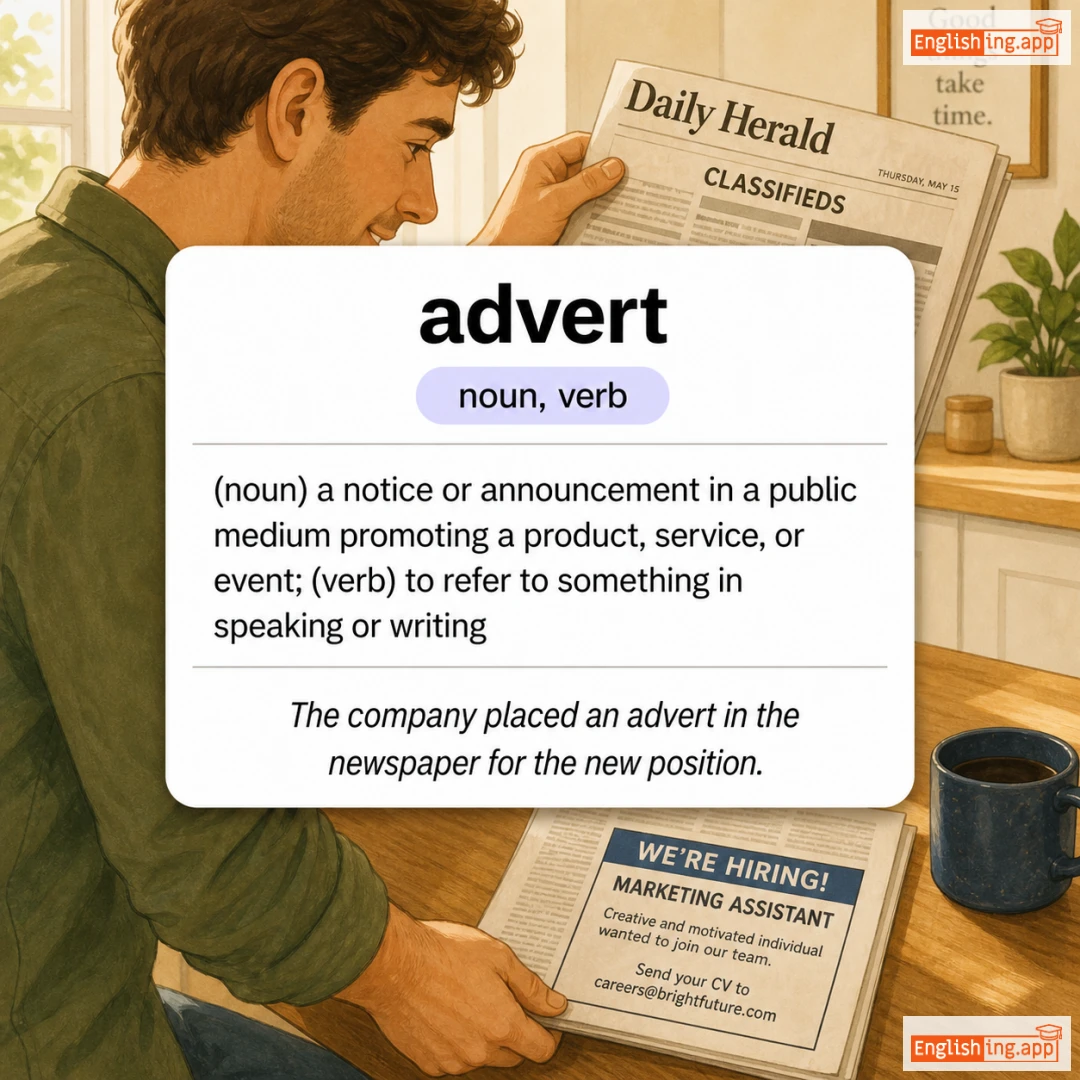 advert definition card — visual illustration of the meaning
