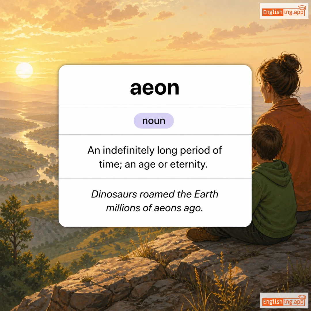 aeon definition card — visual illustration of the meaning