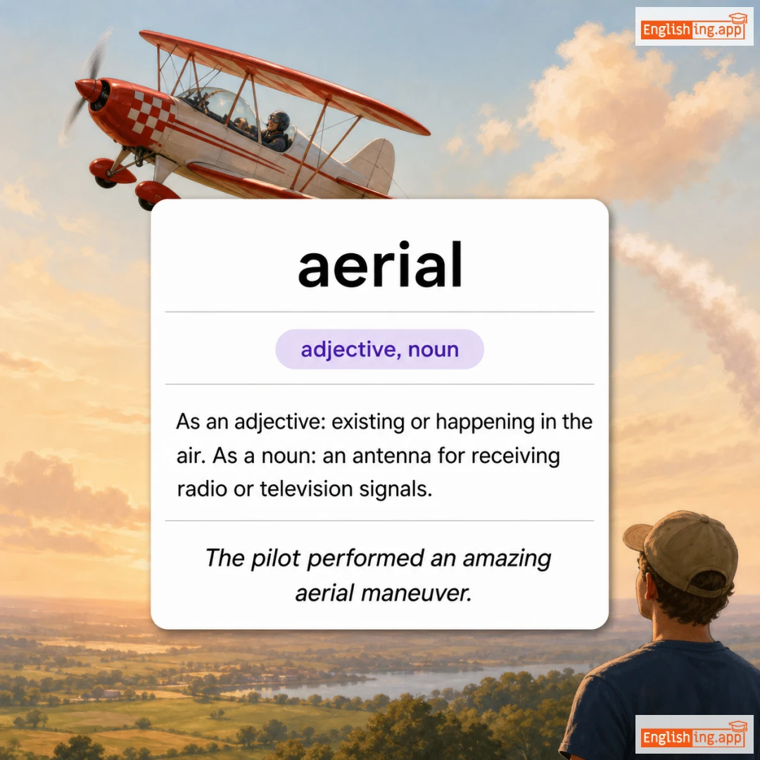 aerial definition card — visual illustration of the meaning