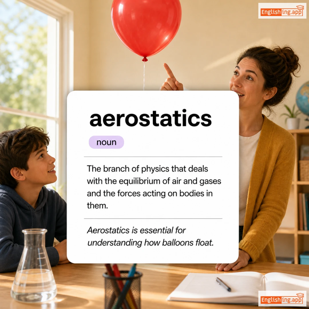 aerostatics definition card — visual illustration of the meaning