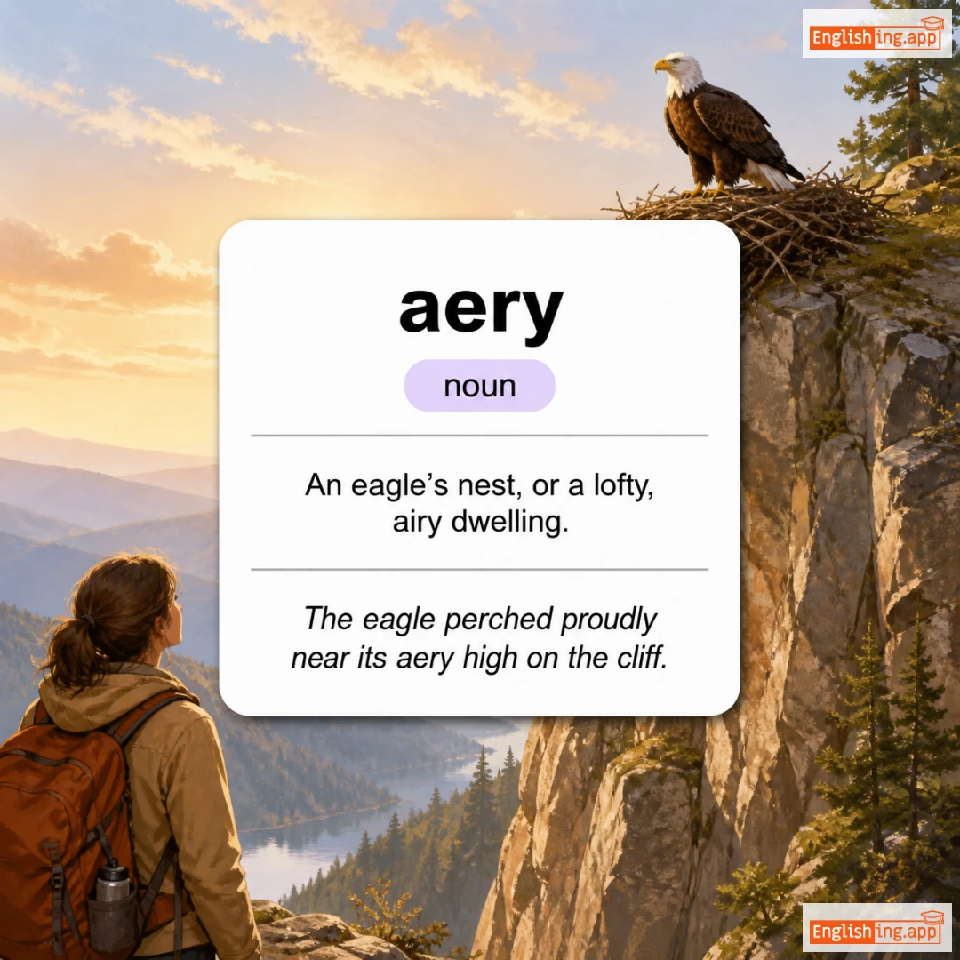 aery definition card — visual illustration of the meaning