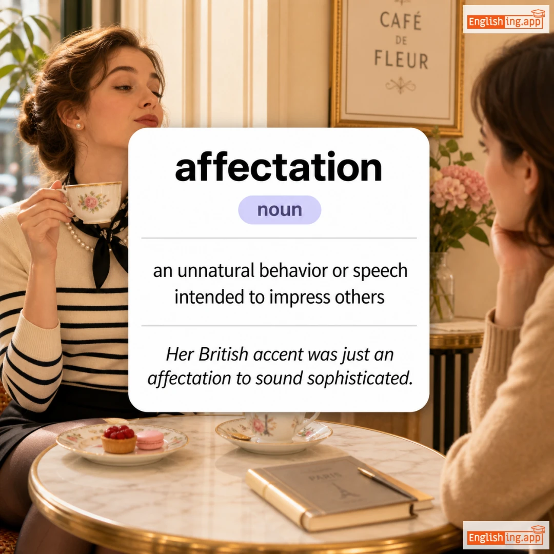 affectation definition card — visual illustration of the meaning