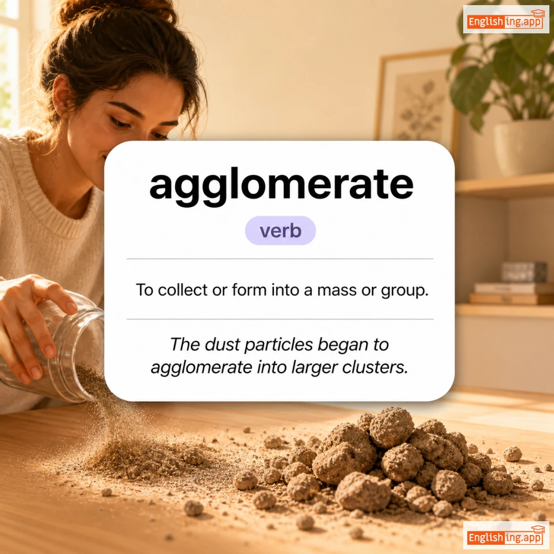 agglomerate definition card — visual illustration of the meaning