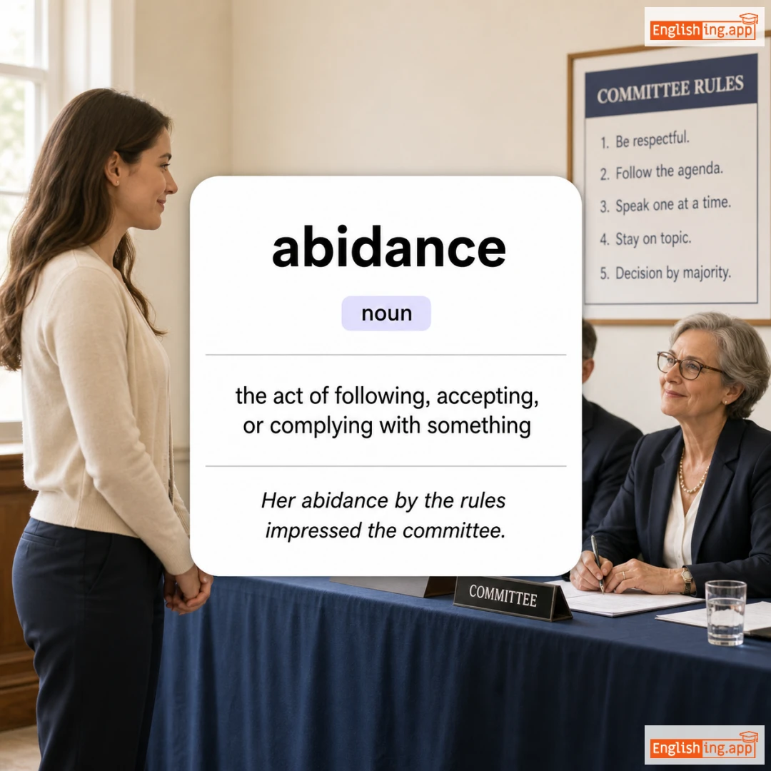 abidance definition card — visual illustration of the meaning