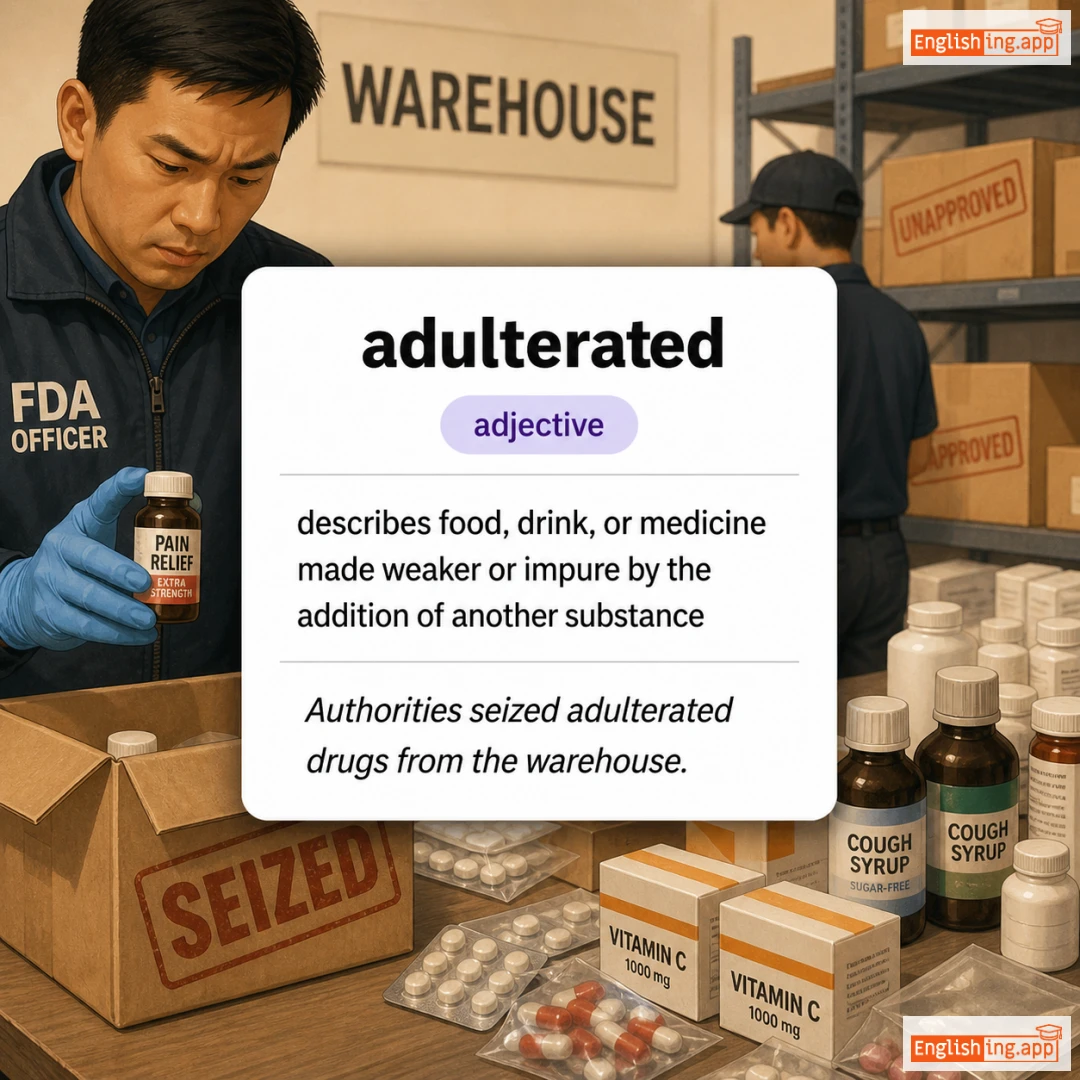 adulterated definition card — visual illustration of the meaning