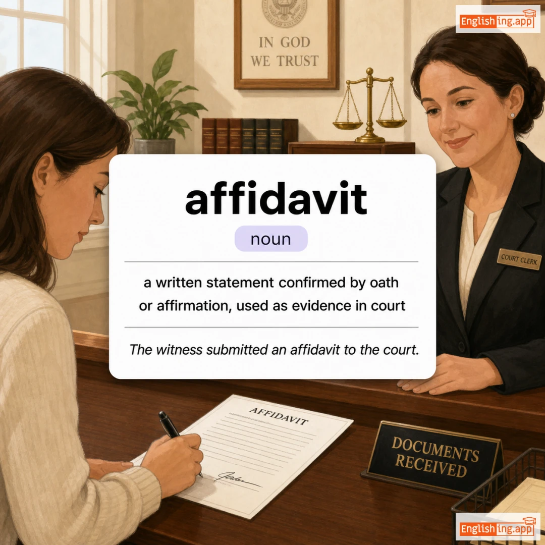 affidavit definition card — visual illustration of the meaning