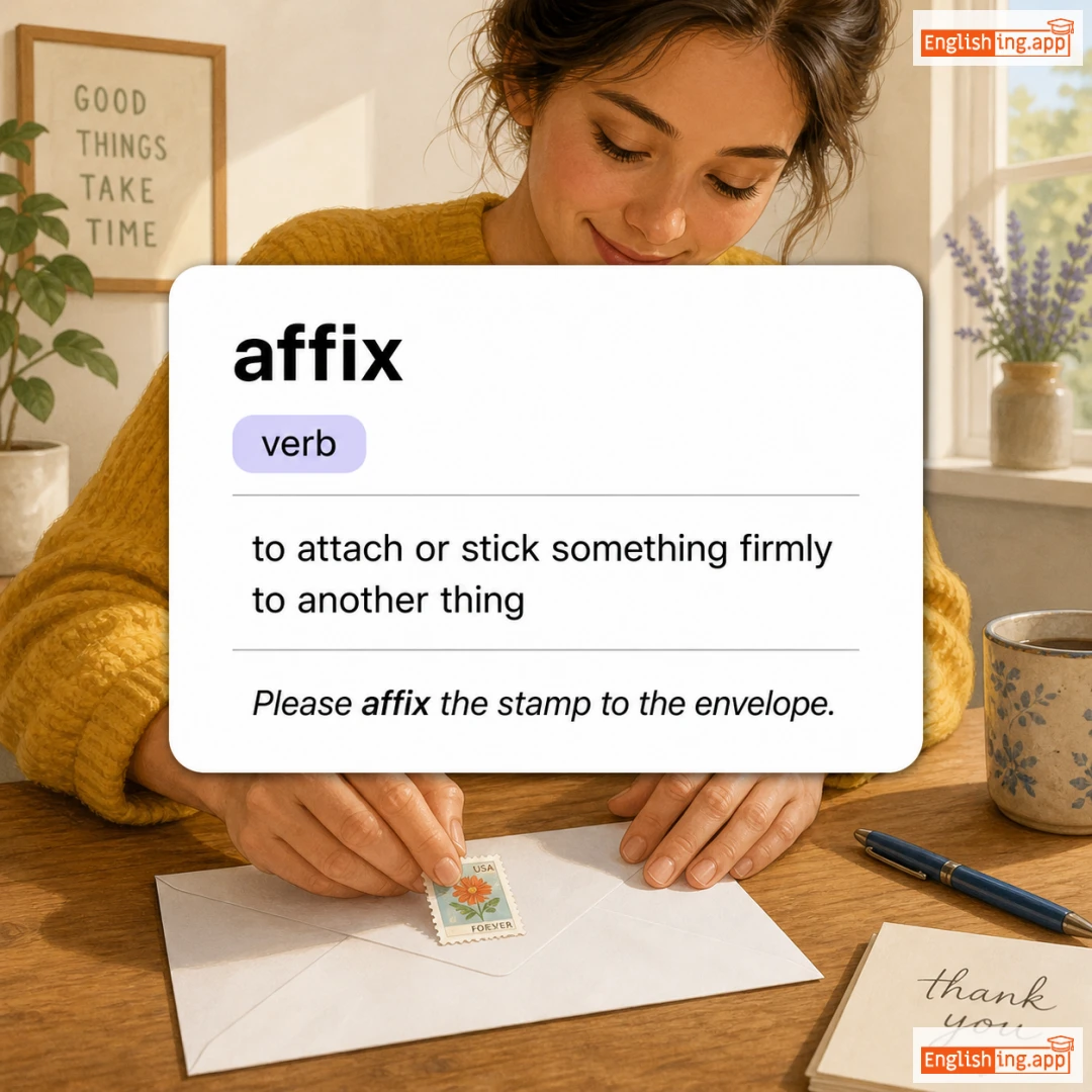 affix definition card — visual illustration of the meaning