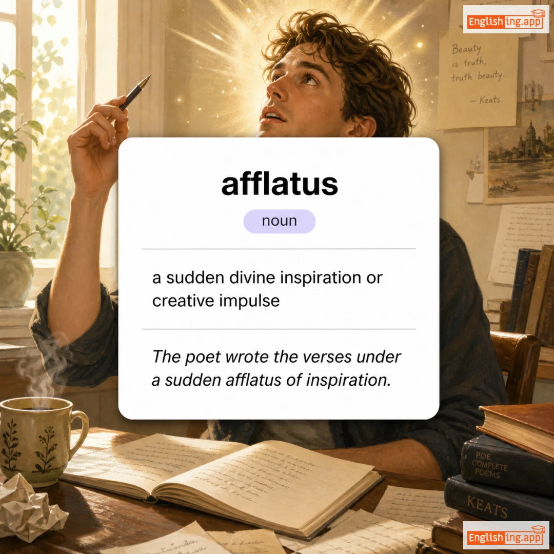 afflatus definition card — visual illustration of the meaning