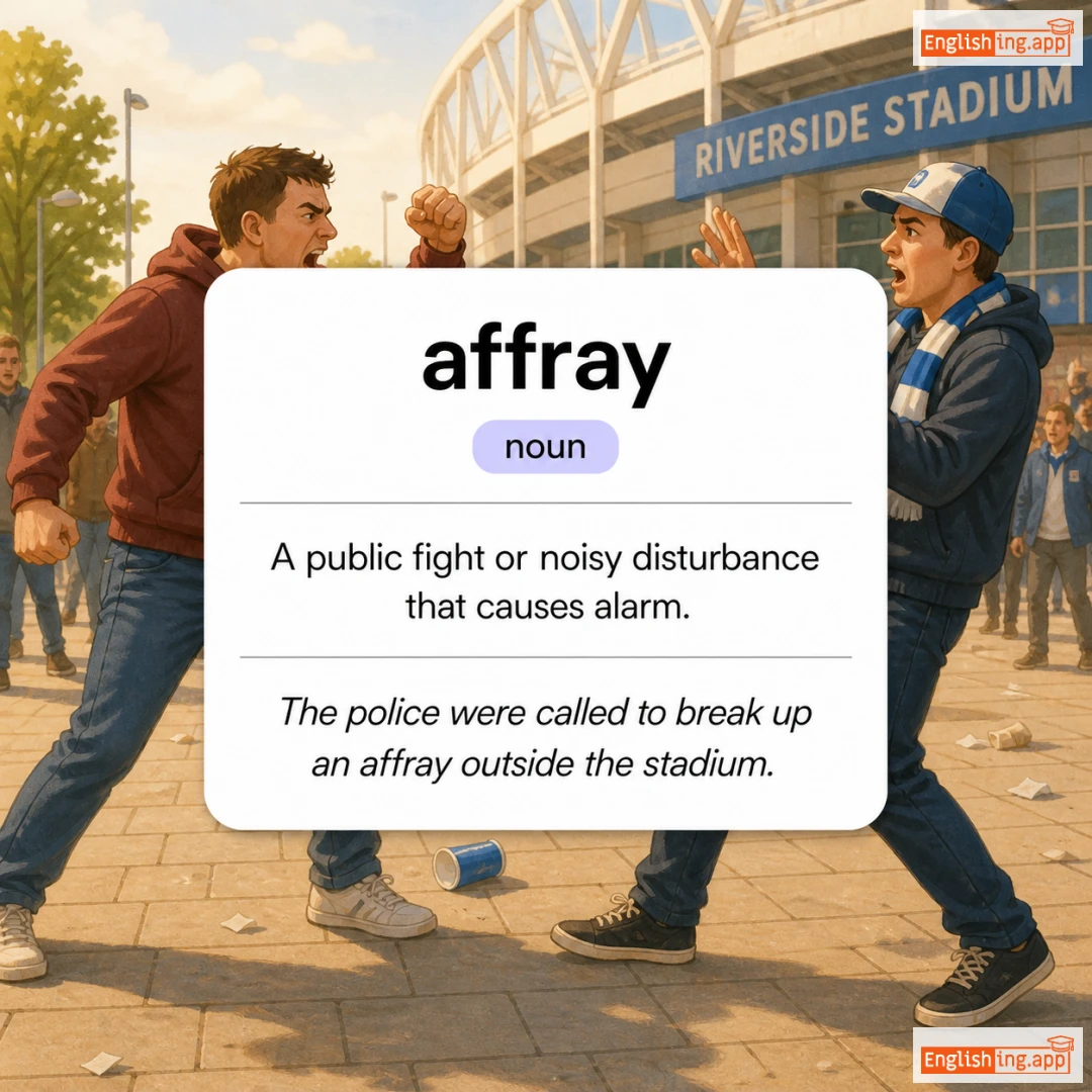 affray definition card — visual illustration of the meaning