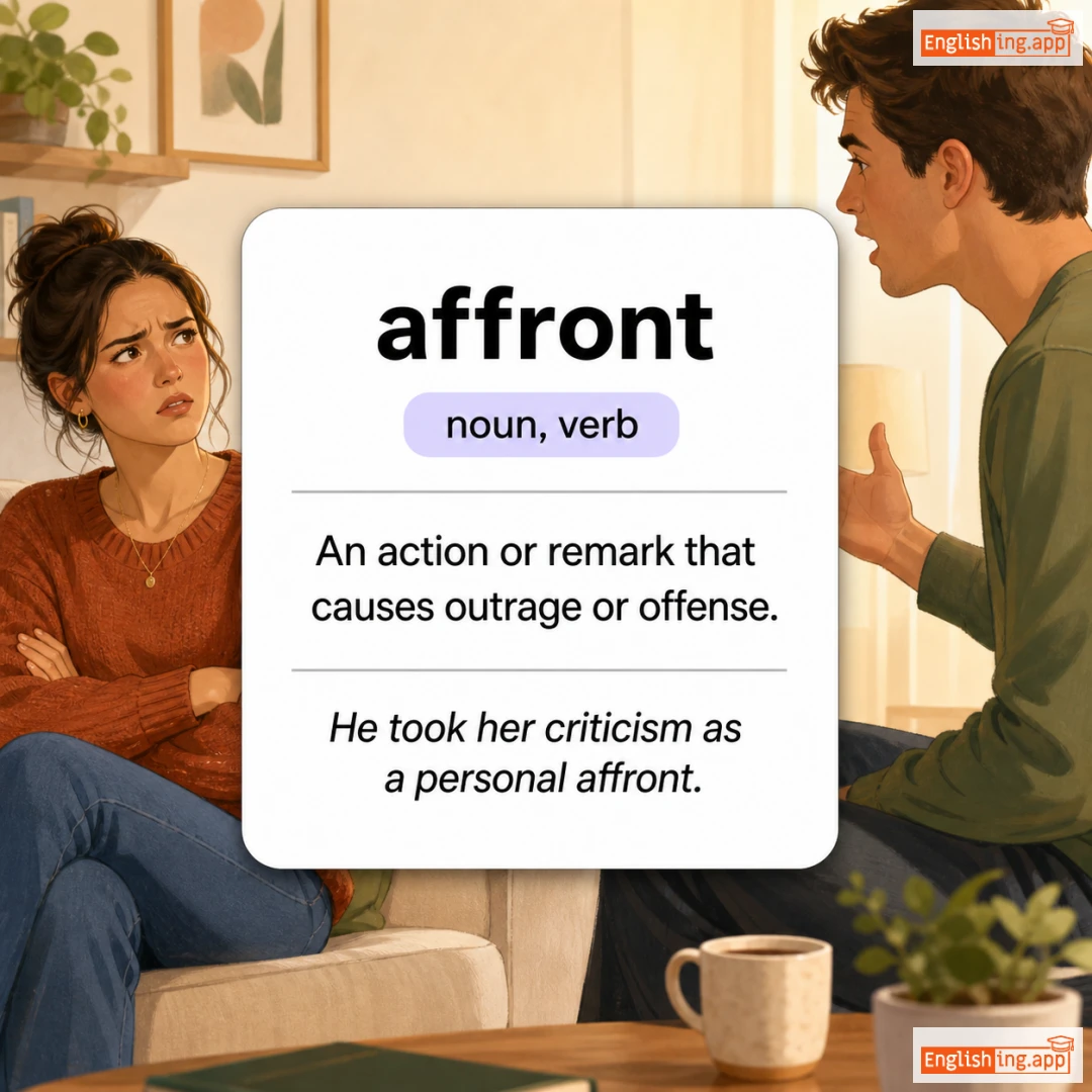affront definition card — visual illustration of the meaning