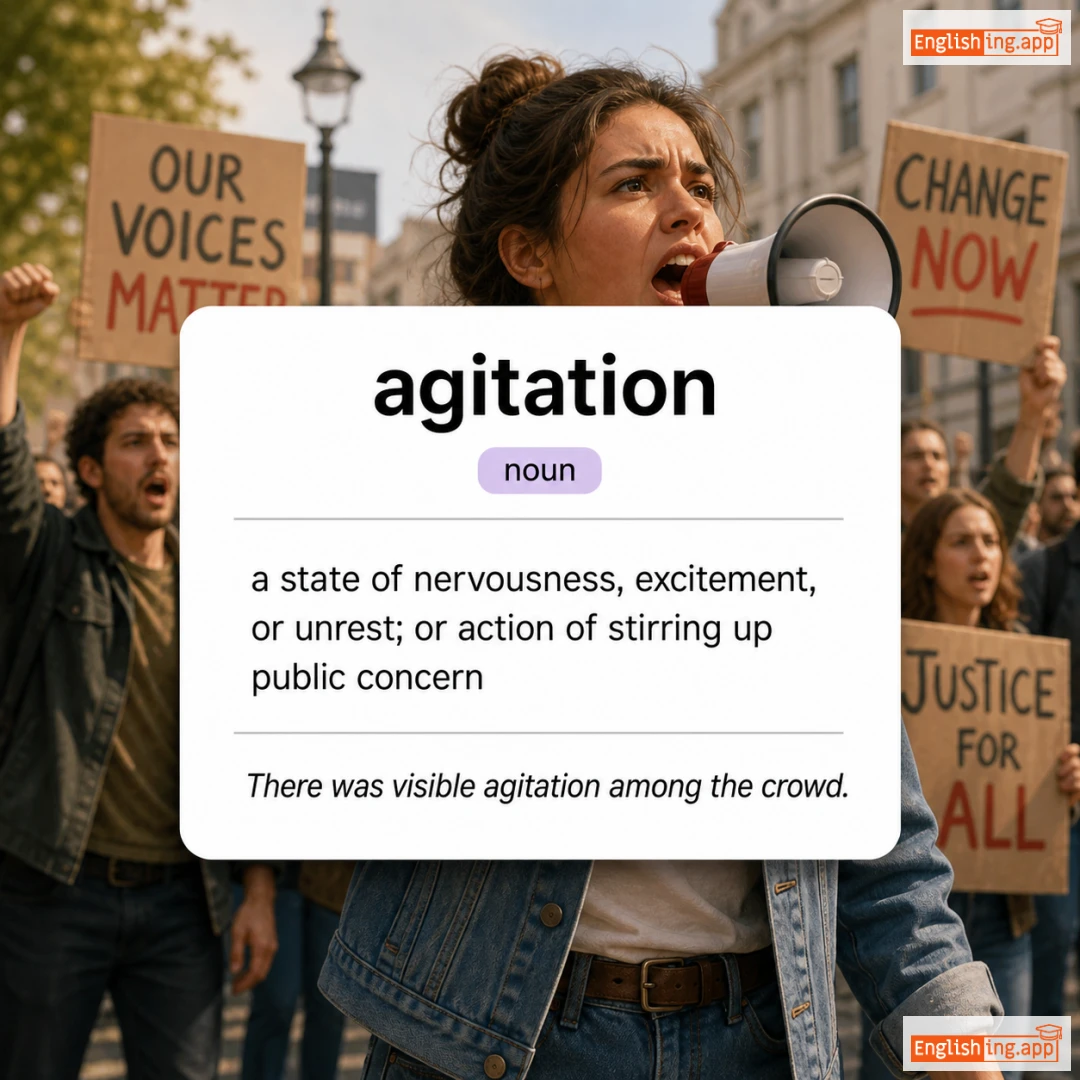 agitation definition card — visual illustration of the meaning