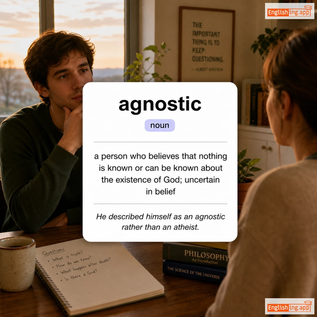 agnostic definition card — visual illustration of the meaning
