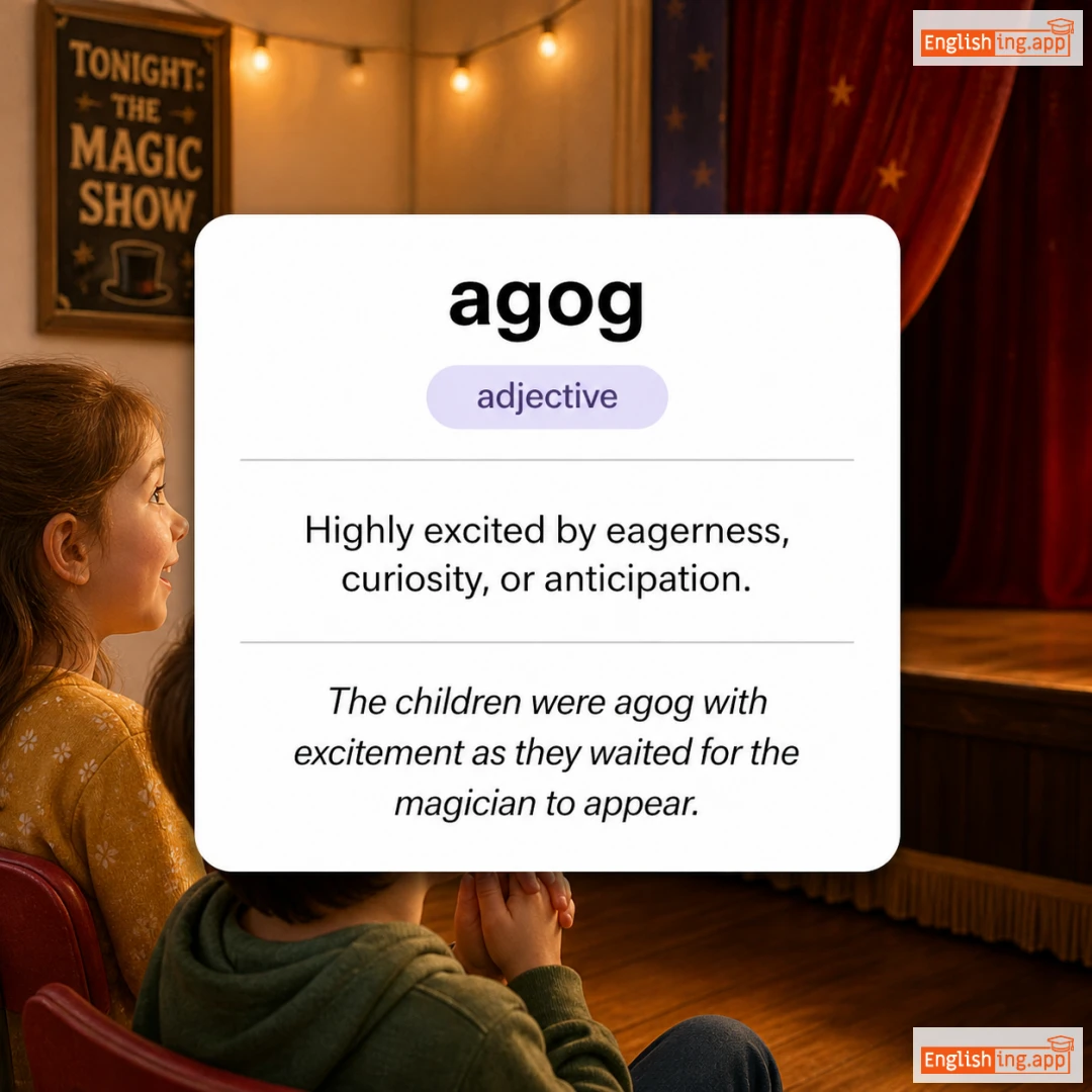 agog definition card — visual illustration of the meaning