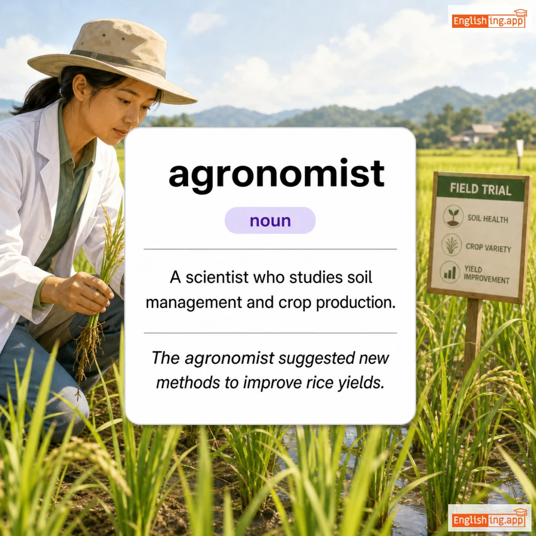 agronomist definition card — visual illustration of the meaning